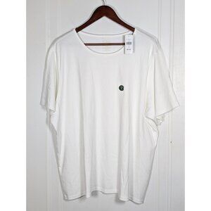 LL Bean Size PLUS 3X Womens White Short Sleeve Tee Shirt Supima Cotton NEW NWT